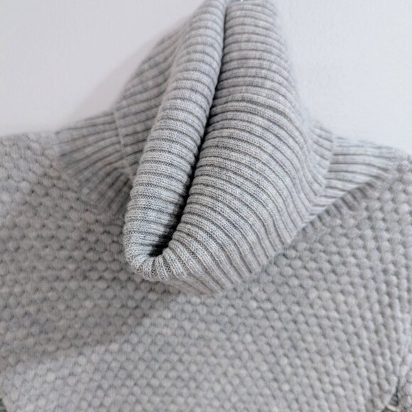 ATHLETA Merino Extra Fine Wool Sweater Dress XS Gray Turtleneck 3/4 Sleeve - Picture 5 of 11